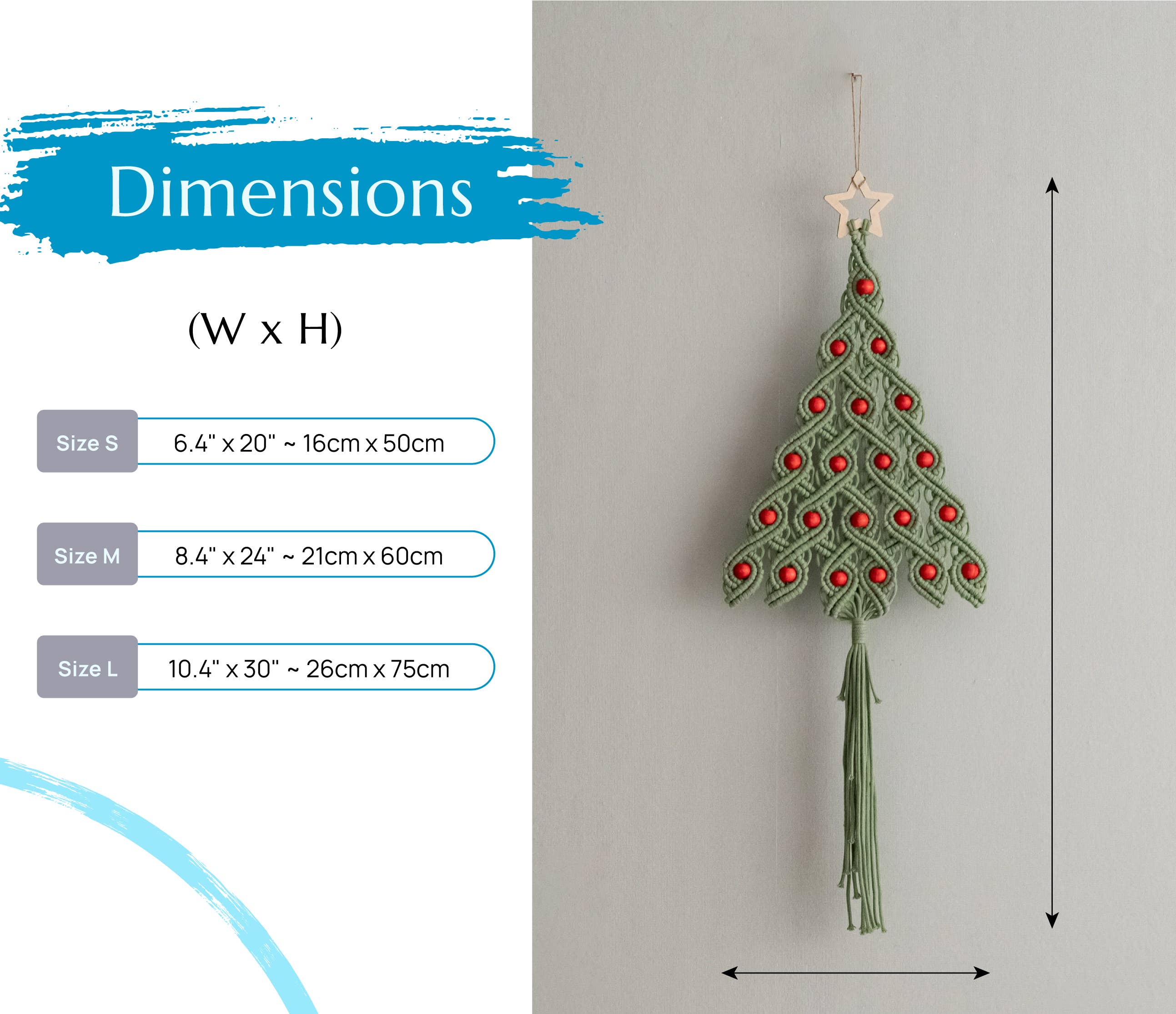 BeanDaikon - Wholesale Christmas Decoration - Macrame Christmas Tree - X521