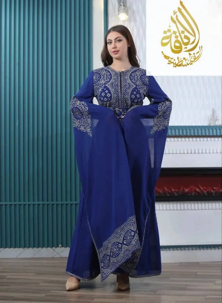 Palestinian Elegance - Wholesale Kaftan - Women's - Zahra Embroidered Slit-Sleeve Kaftan10