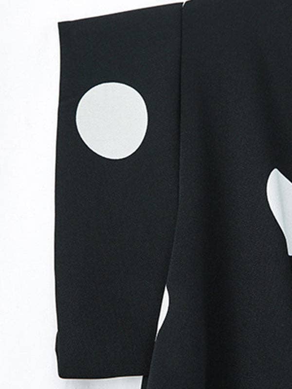 VividLux - Wholesale Overhemd met knopen - Dames - Blouses en overhemden met vleermuismouwen en hoge lage revers met stippen15