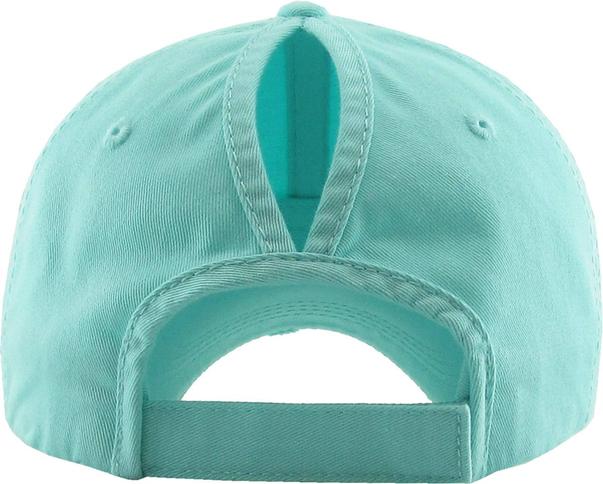 KBETHOS - Wholesale Ponytail Cap - Women's - Ponytail Washed Distressed Cotton Cap18