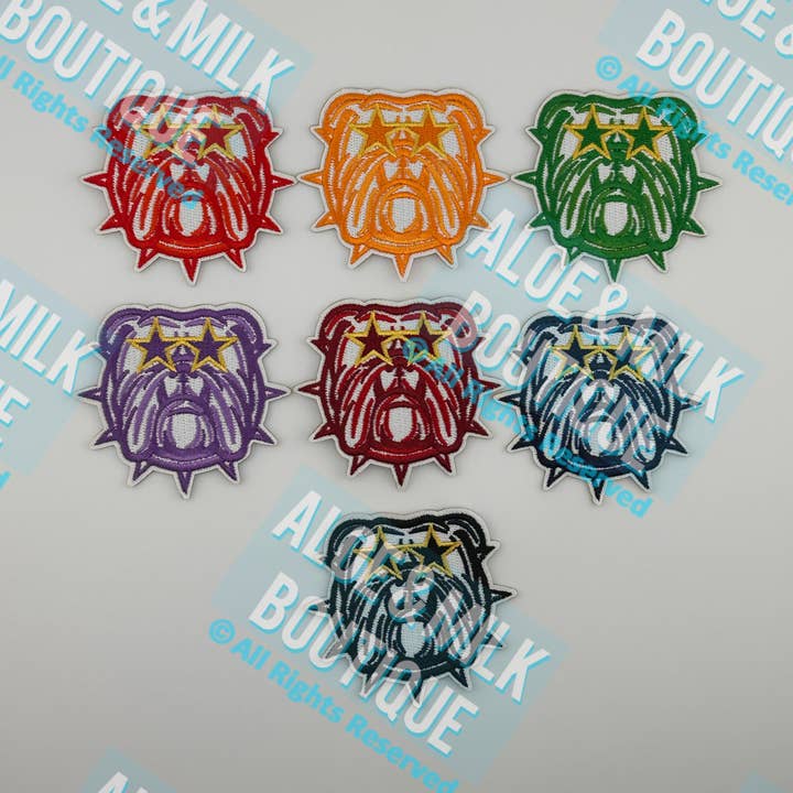 Mascot Bulldog , bulldog patch, sports patch, football for wholesale by Aloe and Milk Boutique