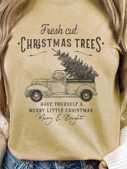 FRESH CUT CHRISTMAS TREE GRAPHIC TSHIRTS for wholesale by Rustee Clothing