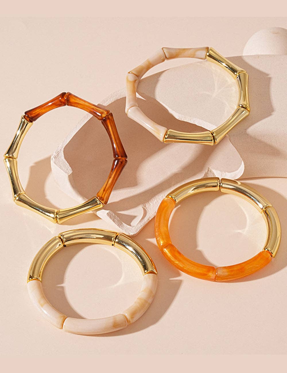 Dipped Shop - Wholesale Bangle Bracelet - Simple Metal Acylic Splicing Thin Bracelets DP25D6214