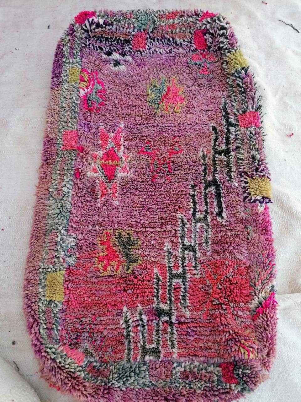 marrakeshop - Vente Pouf - Grande housse de coussin de sol pouf vintage marocain Boujad2