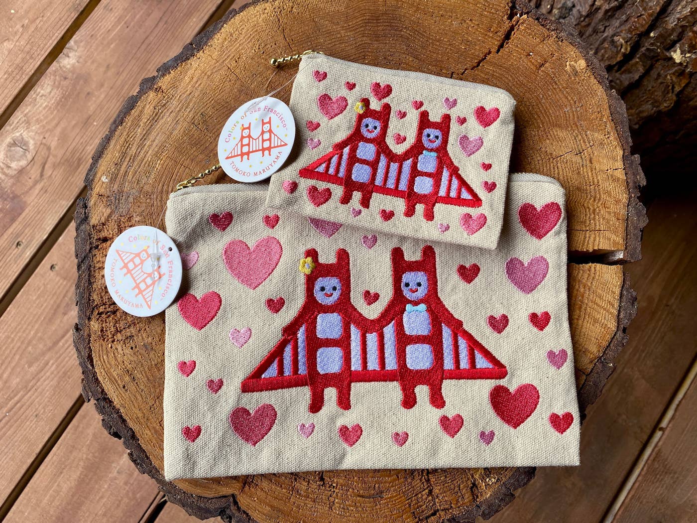 Tomoko Maruyama - Wholesale Coin Purse - Unisex - Embroidered San Francisco Golden Gate Twins Coin Purse3