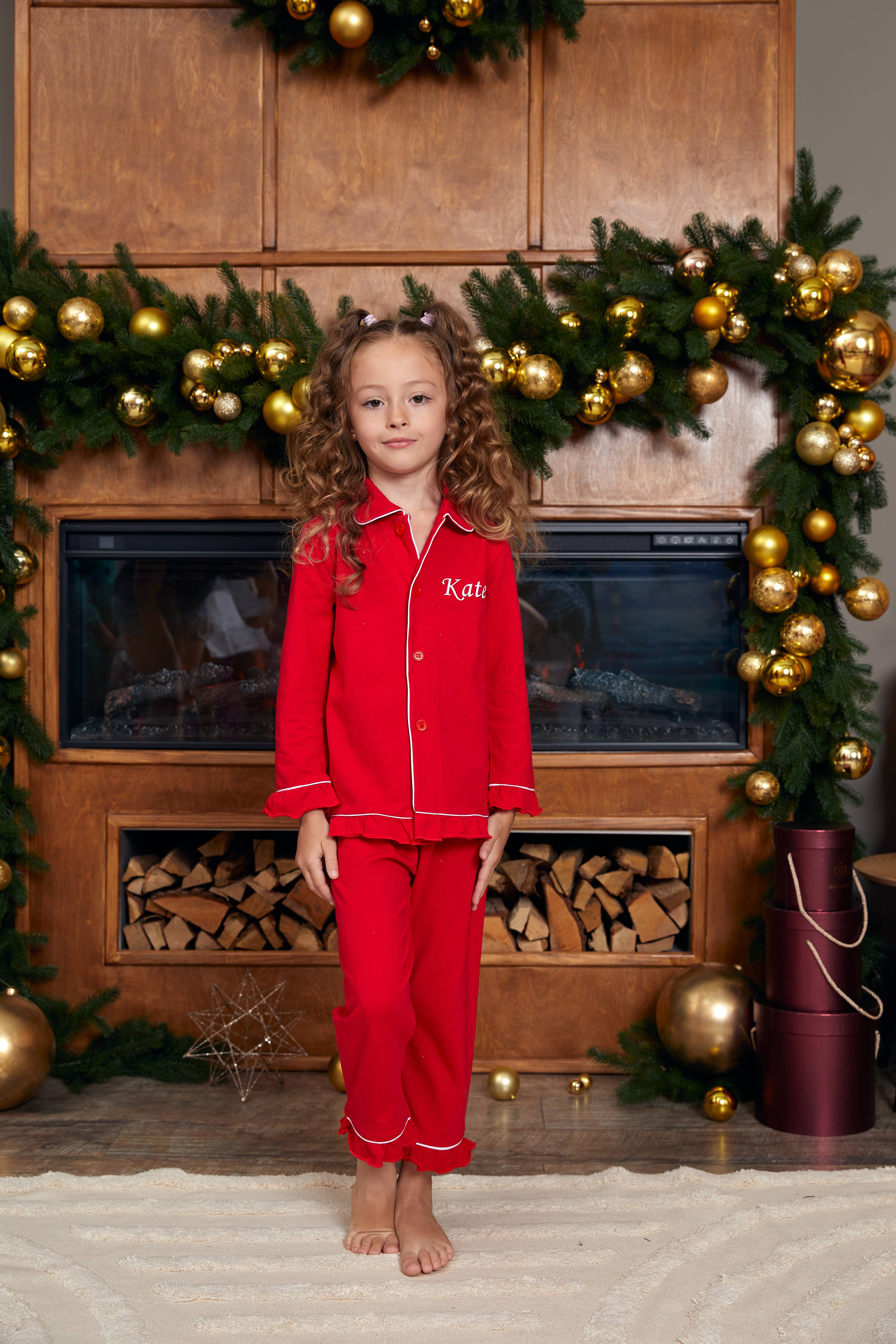Sisters G Kids – wholesale Sleepwear set – Unisex – Family Matching Red Cotton Christmas Pajamas7