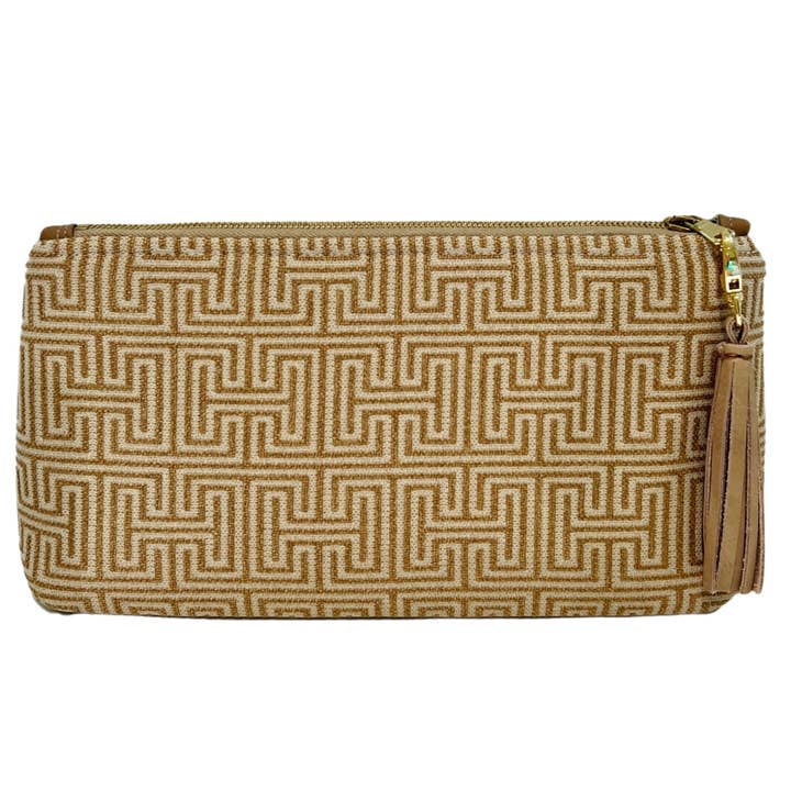 Pochette en H géométrique taupe pour la vente par KEE Concept