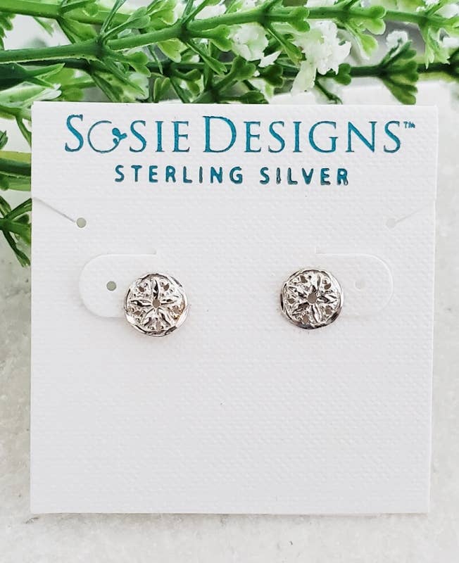 Sosie Designs - Wholesale Stud/Post Earrings - Silver Sand Dollar Studs1
