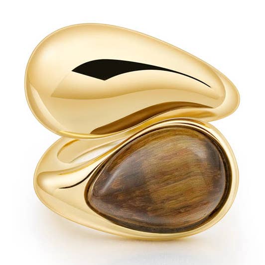 Cami Tiger Eye Staplad Ring för wholesale av Sahira Jewelry Design