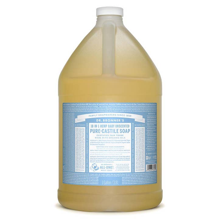 mOrganics Beauty - Wholesale Body Wash/Shower Gel - Dr. Bronner's Baby Mild Castile Liquid Soap 3.78ltr1
