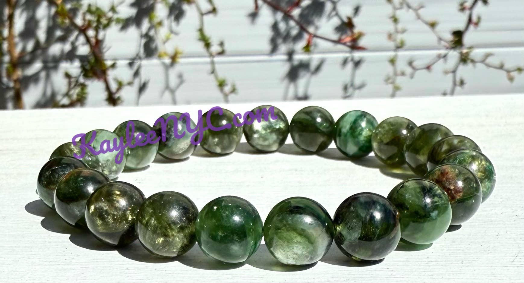 KayleeNYC - Wholesale Beaded Bracelet - Natural Green Lepidolite Mica 7.5” Stretch Bracelet2