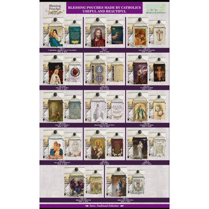 Made By Catholics - Wholesale Pouch - Women's - VINTAGE HEARTS Blessing Carrier Pouch HEART OF SORROWS