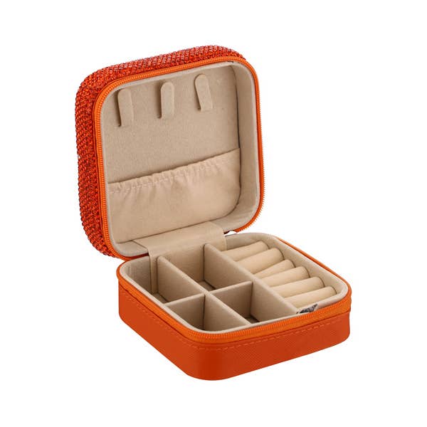 Nima Accessories Inc - Wholesale Jewelry Box/Organizer - Rhinestone Square Multiple Compartments Jewelry Box