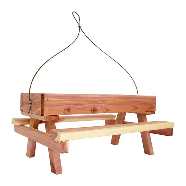 BestNest Inc - Wholesale Bird Feeder - Amish Made Cedar Picnic Table Feeder1