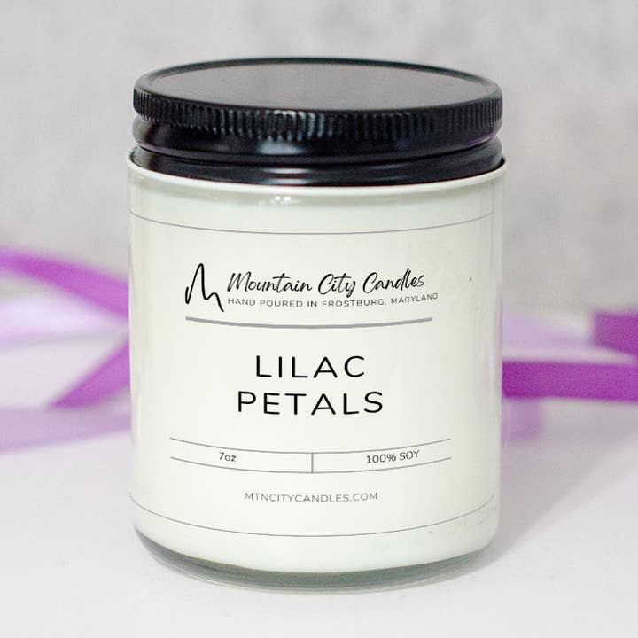 Lilac Petals Scented Soy Wax Candles and Melts for wholesale by Mountain City Candles