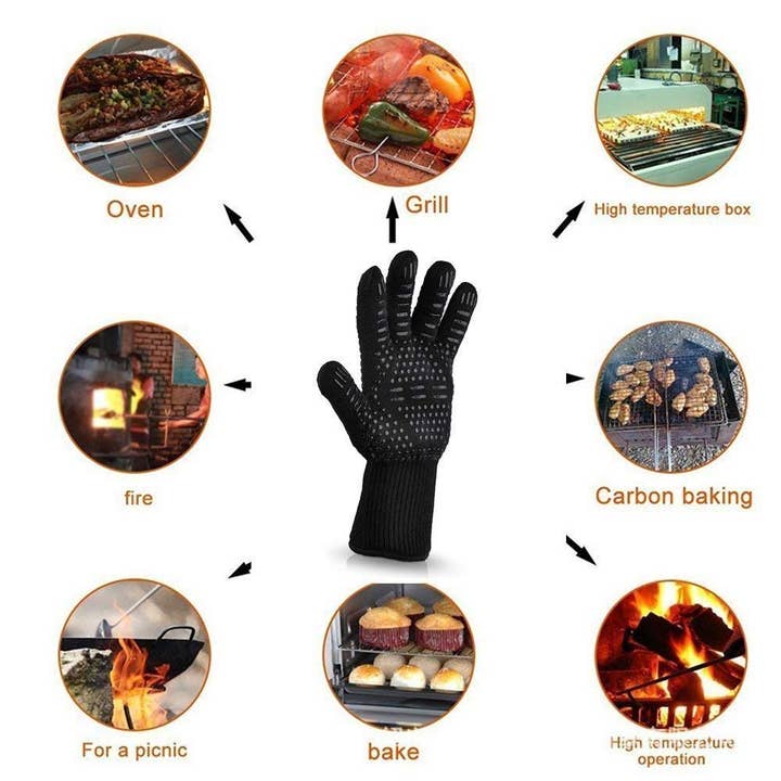 VIGOR - Wholesale Oven Mitt/Pot Holder - BBQ Grill Gloves Cut & 932°F Heat Resistant Gloves8