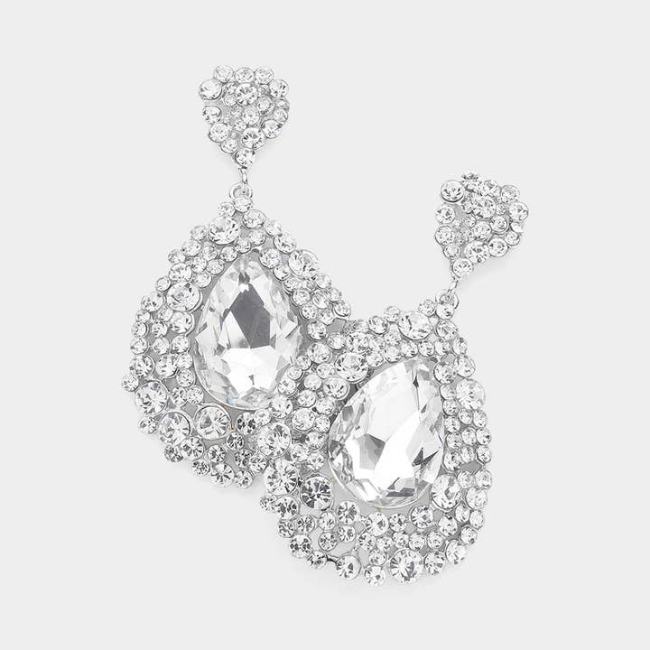 Sensibling Corp. - Wholesale Dangle Earrings - Teardrop Rhinestone Embellished Dangle Evening Earrings19