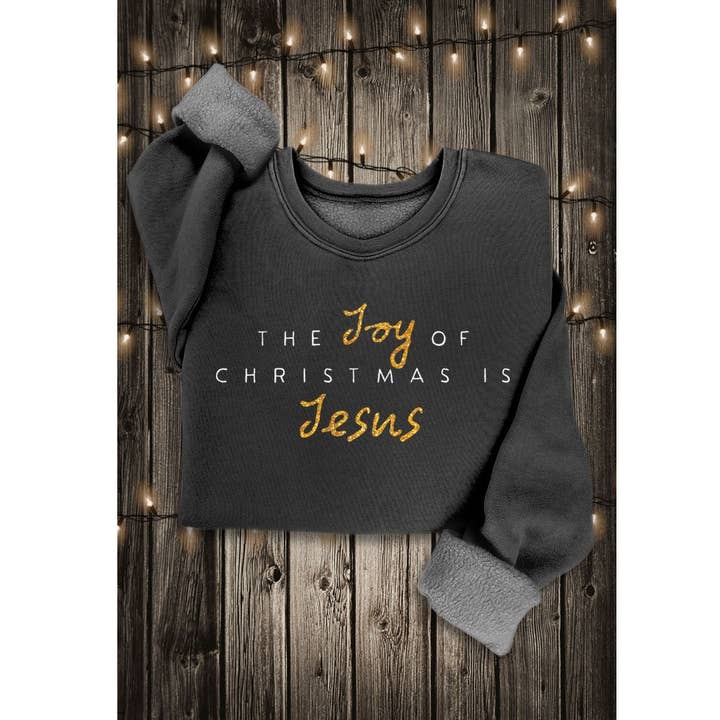 SWEATSHIRTS MINÉRAUX À PAILLETTES JOIE DE NOËL JÉSUS pour la vente par HRTandLUV