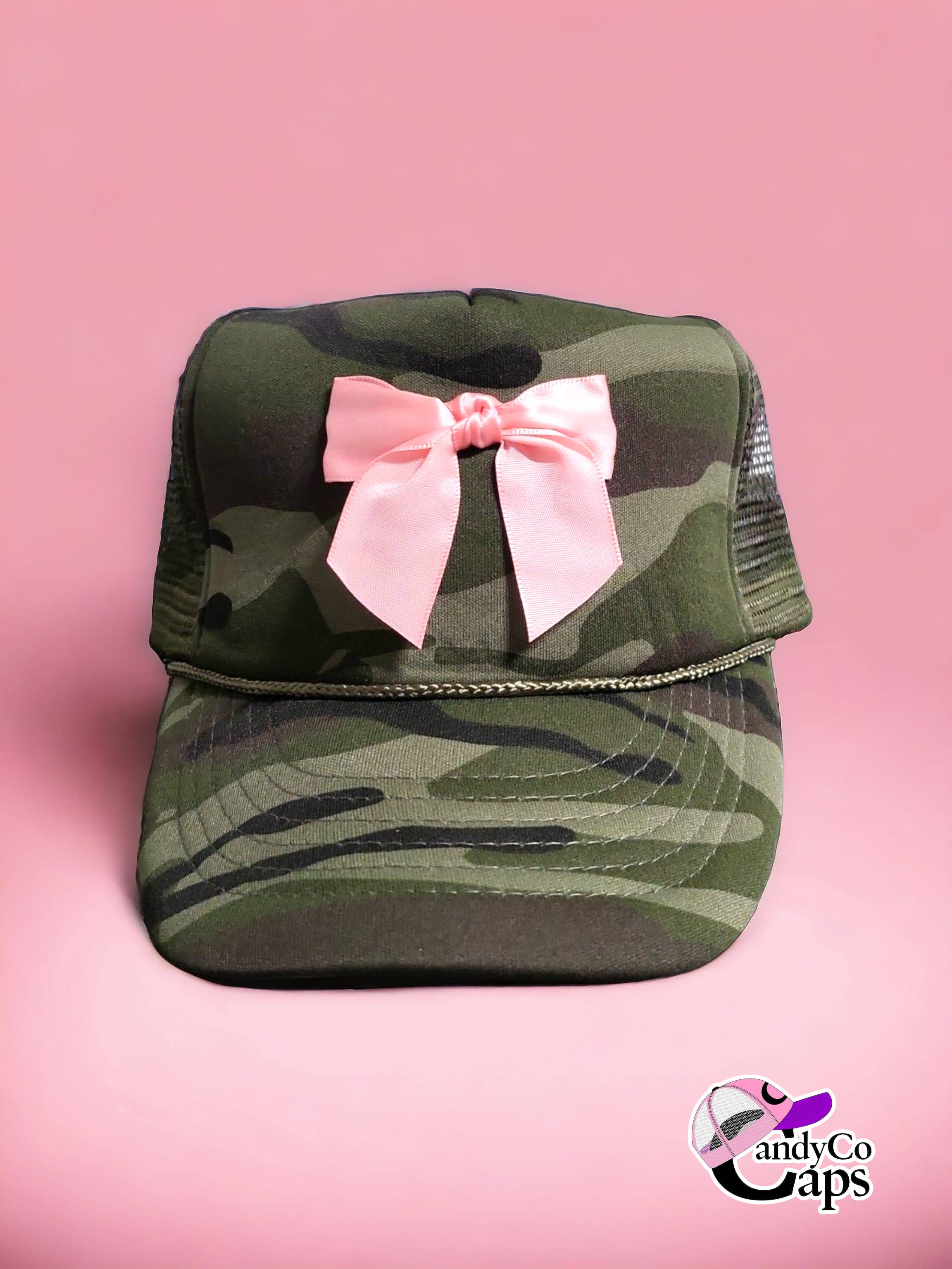 The Candy Collections - Wholesale Trucker hat – Women’s - Coquette Pink Satin Bow Trucker Hat