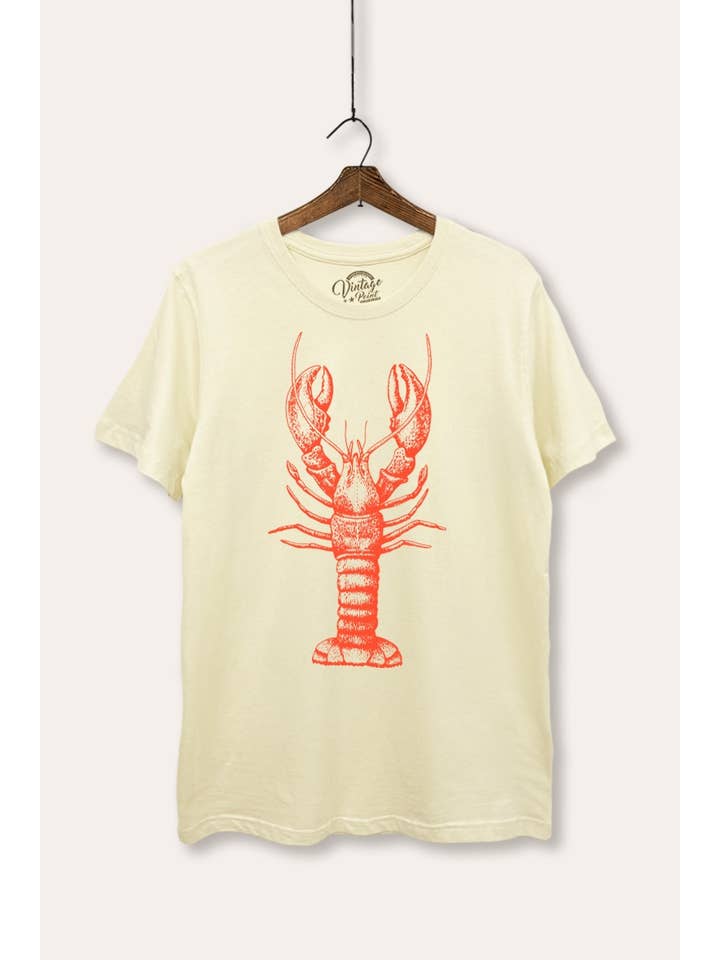 LOBSTER GRAPHIC PRINT BASIC CREW NECK T-SHIRT for wholesale by PINK NABI