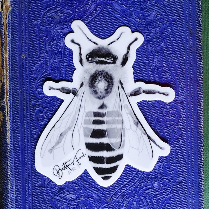 Honey Bee Vinyl Sticker for wholesale by Brittany Finch Art