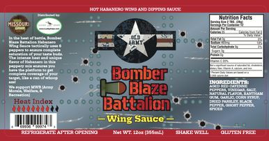 Lucky Snipe, LLC - Wholesale BBQ Sauce - Old Army Bomber Blaze Battalion Habanero Wing&Dipping Sauce1