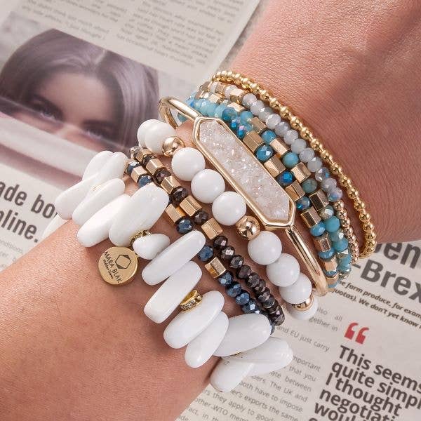 Stapelarmbänder, Weißware, Kristall facettiert für den Großhandel von Mara Blak - Hidden Gems