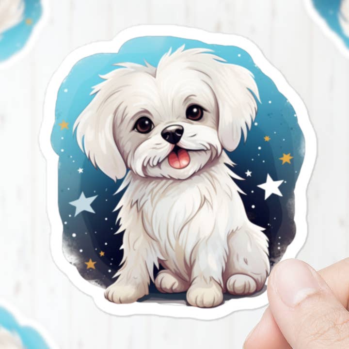 Pegatina maltesa | Pegatina para mascotas y perros para venta al por mayor de Mystical Clarity