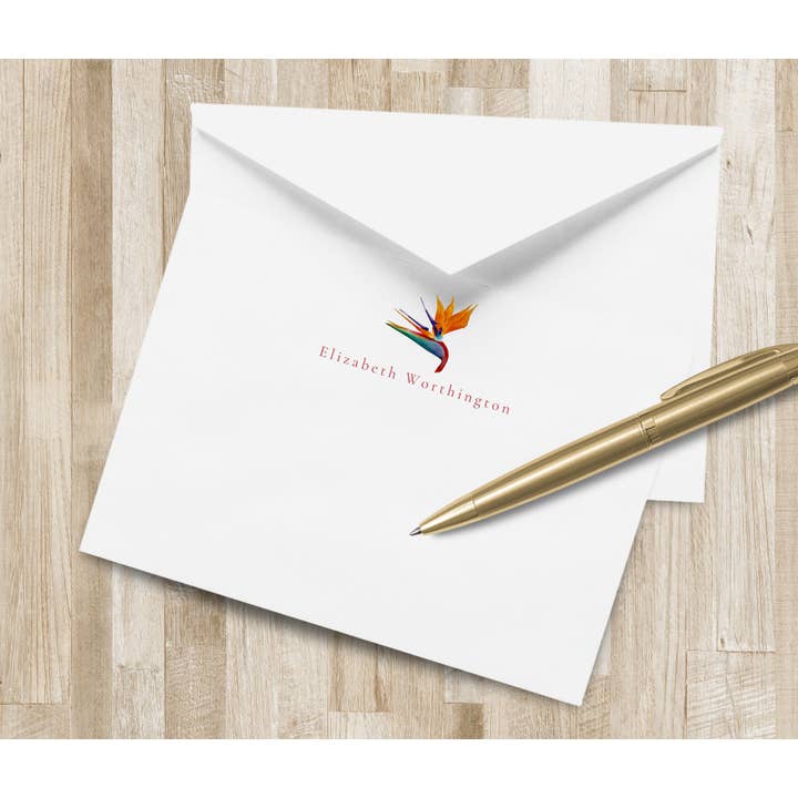 The Winsome Life Stationery – Engroshandel Brevpapir/sæt med noteskort – Personligt Bird of Paradise brevpapir sæt