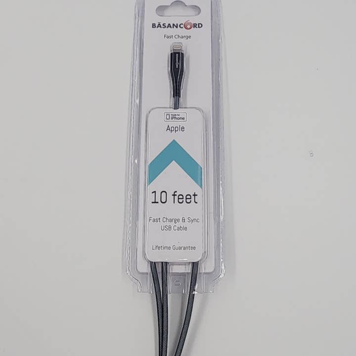 BASAN Cord - Wholesale Charging Cable - 10-Foot BÄ€SAN Cord Fishnet Cell Phone Cords