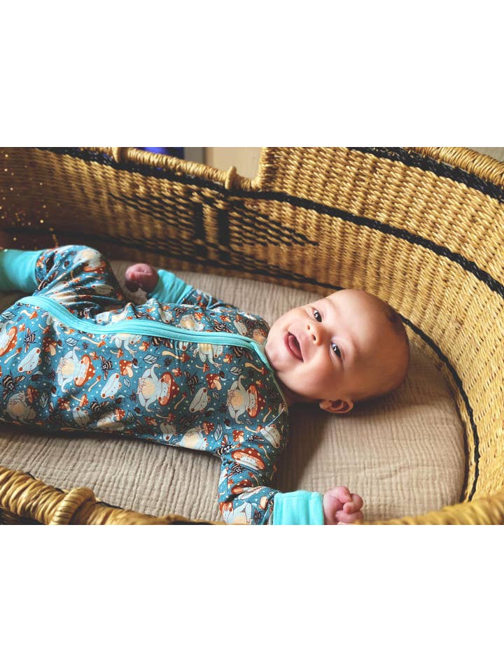 Sunshine Luckies - Vente Grenouillère – bébé - Pyjama zippé en bambou Toad-ally Zen3