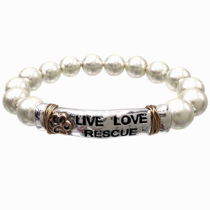 Live Love Rescue Hundepote Perle Strækarmbånd for engroshandel hos Lunar Deer