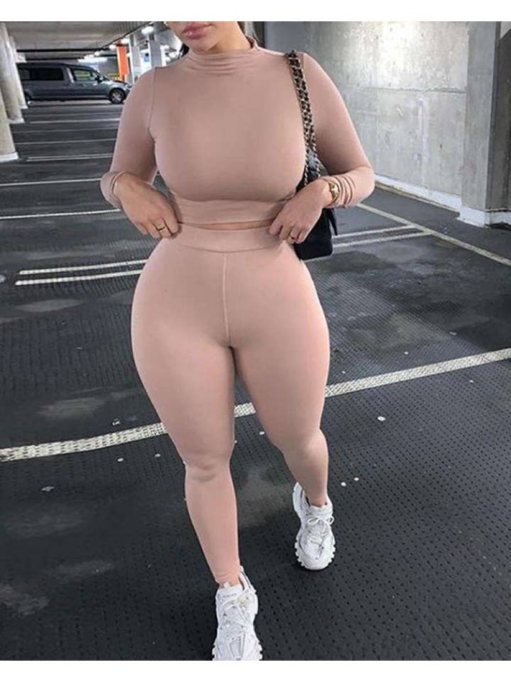 Queen Fashion - Wholesale Activewear Set - Women's - fit long sleeve top leggings sports set