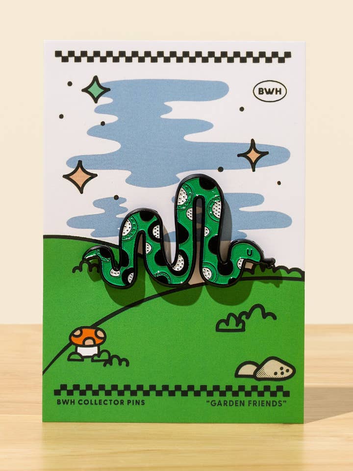 "Garden Friends Snake" BWH Collector Pin for wholesale by BWH Plant Co