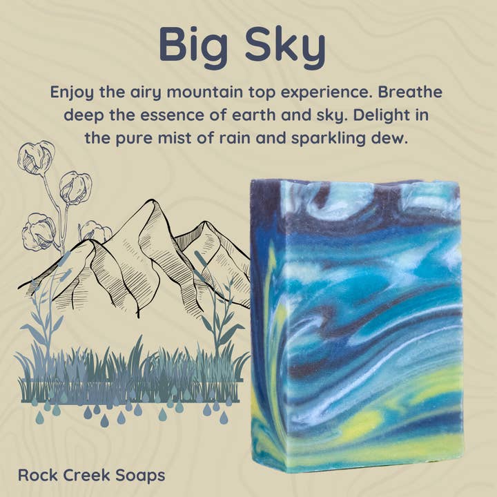 Rock Creek Soaps - Wholesale Bar Soap - Big Sky Bar Soap | Fresh Air, Cotton & Earth