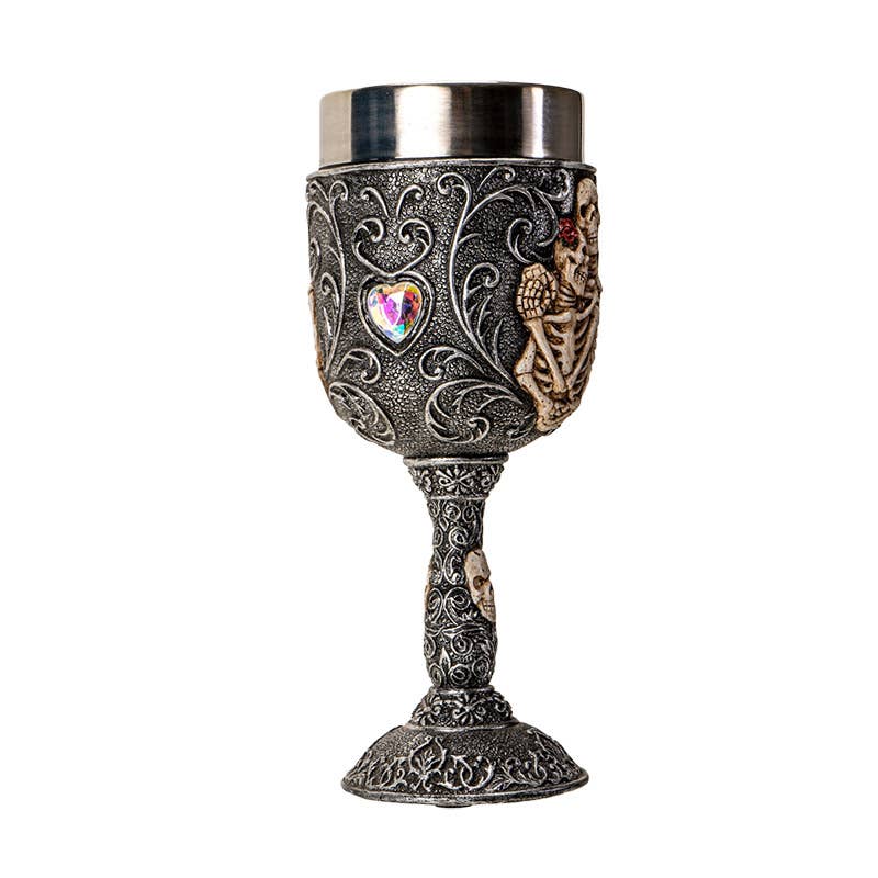 Pacific Trading - Wholesale Wine Glass - Love Never Dies Skull Goblet3