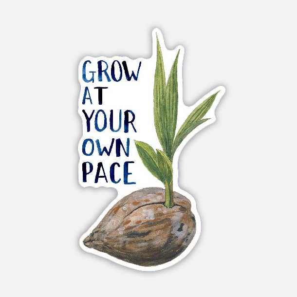 Yardia - Wholesale Sticker - Grow At Your Own Pace - Seedling Sprout Vinyl Sticker0