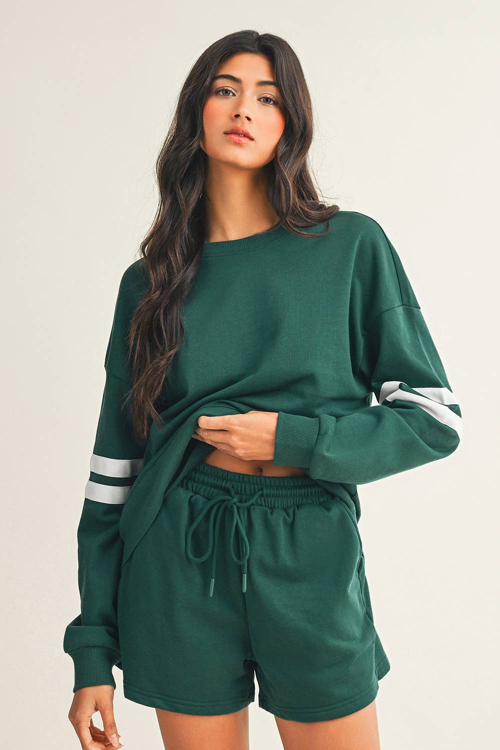 Little Daisy Closet - Wholesale Lounge Set - Women's -  LDC Solid Casual Pocket Shift Long Sleeve Top And Pants Set6