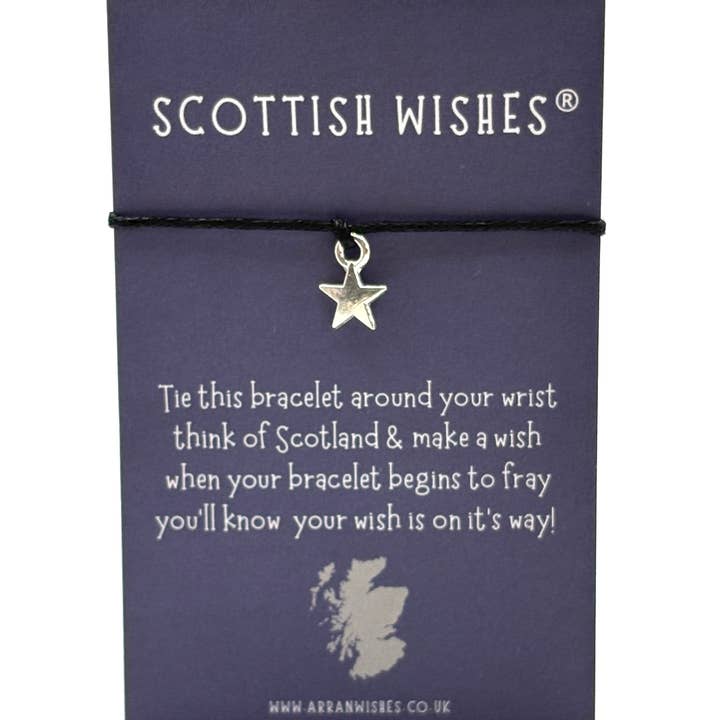 Arran Wishes – Großhandel Armband mit Charms/Anhängern – Schottische Stern-Wunscharmbänder Silber2