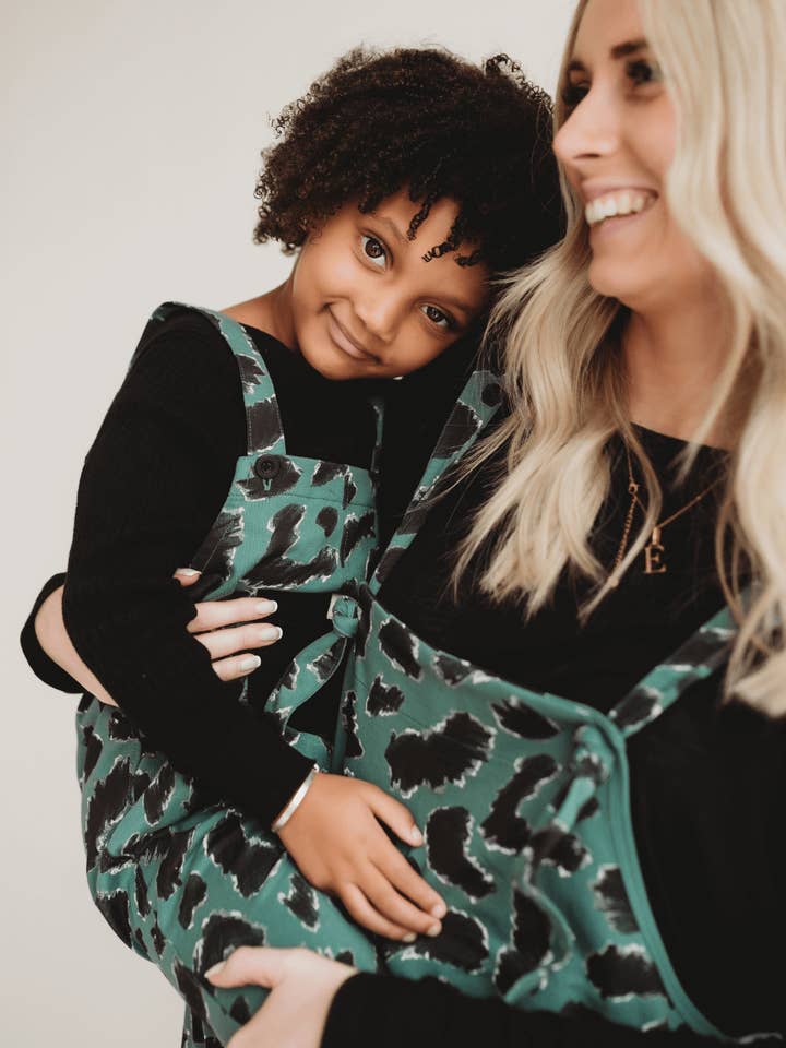 Abstract Animal Print Dungarees for wholesale by Turtledove London
