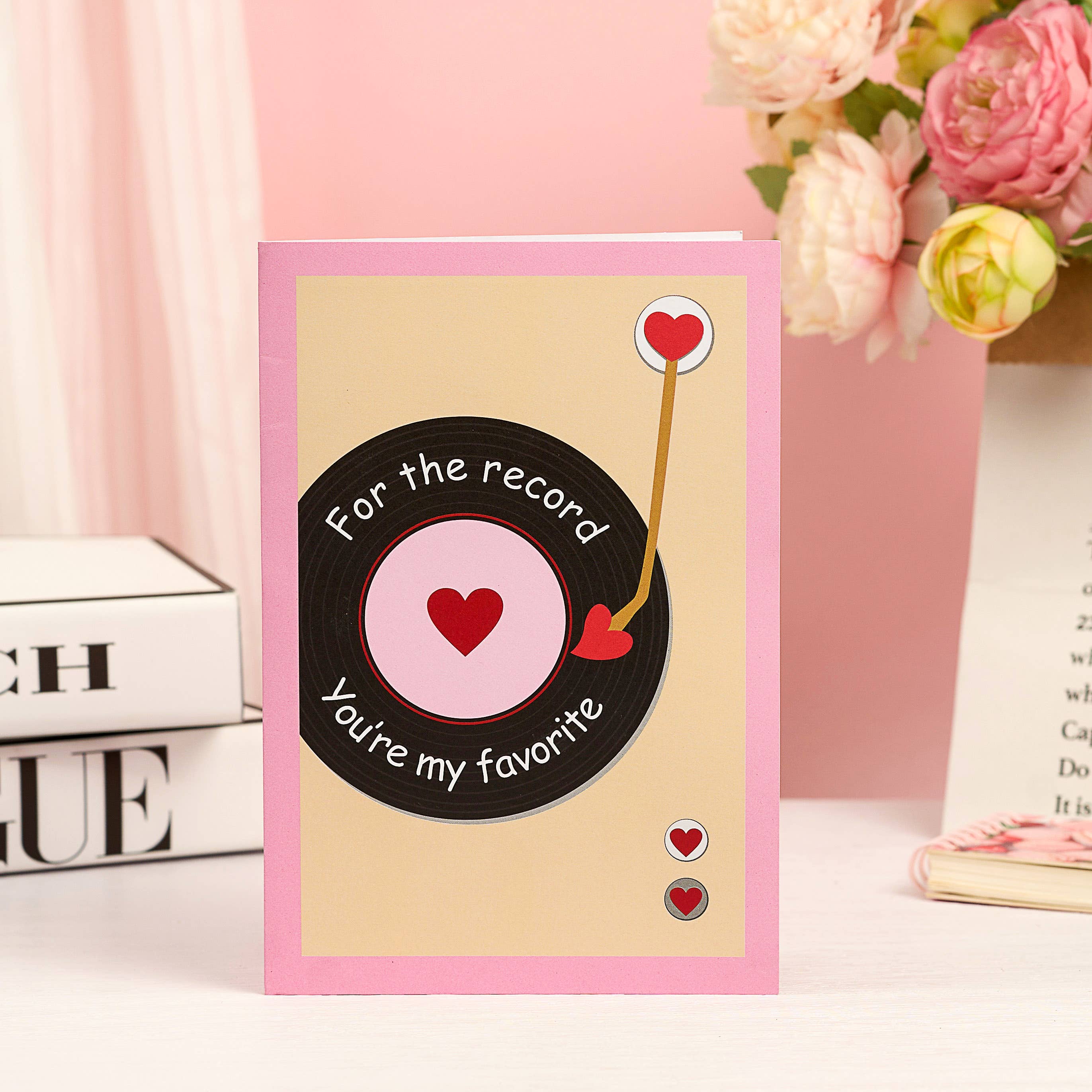 Card Foolery – Engroshandel Valentinsdagskort – For the Record 3D Pop-Up Musik Kærligheds Hilsen Kort5