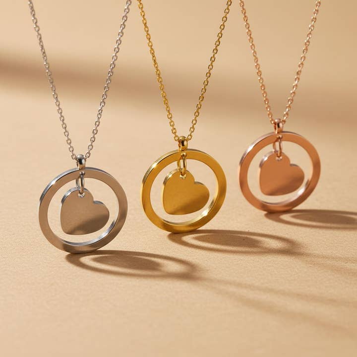 18K guldhalskæde med hjerteudskæring for engroshandel hos elasisters