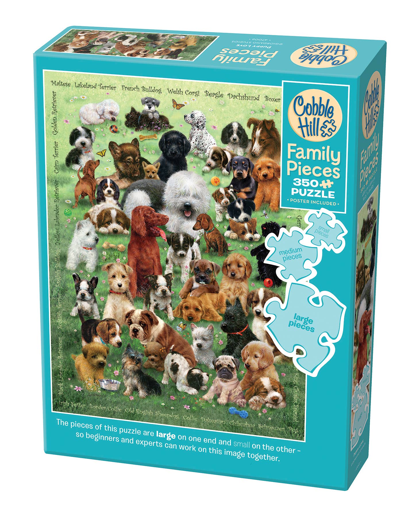 Outset Games and Cobble Hill Puzzles - Wholesale Puzzle - Adult - Puppy Love (Family) 350pc puzzle