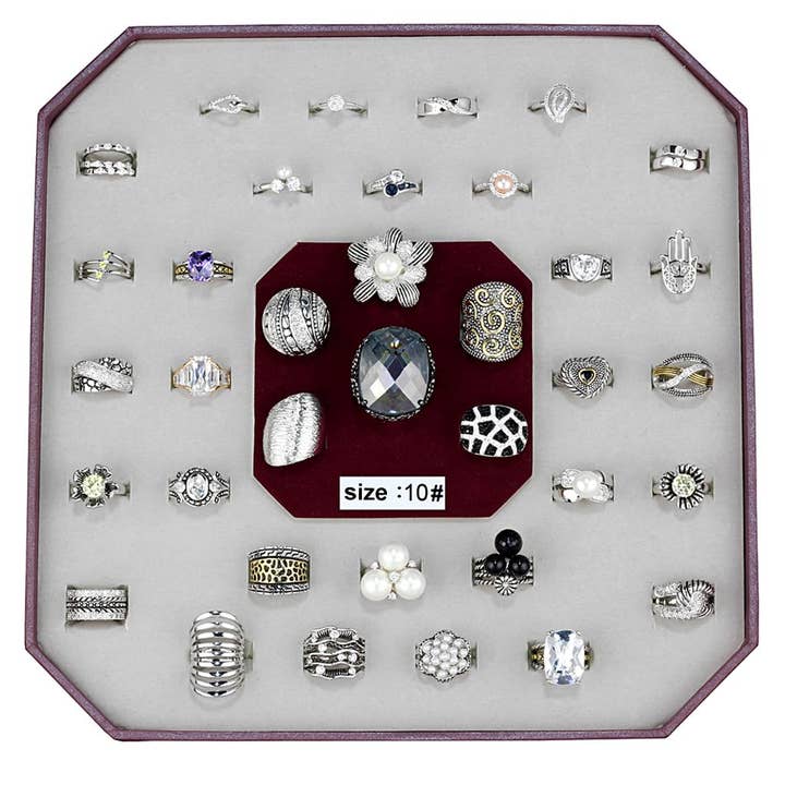 VK-006-SIZE10 - Anneau assorti en laiton assorti pour la vente par Alamode