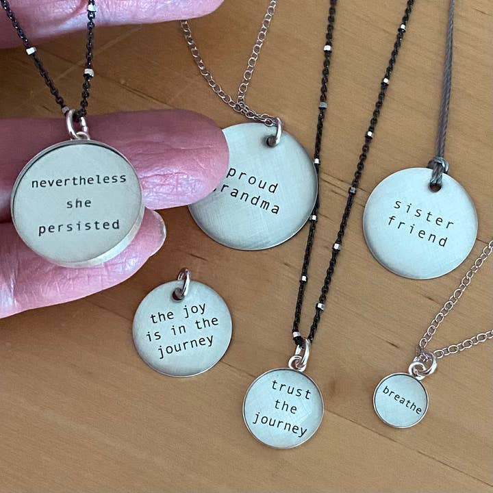 Everyday Artifact - Wholesale Pendant/Charm Necklace - nevertheless she persisted word pendant1