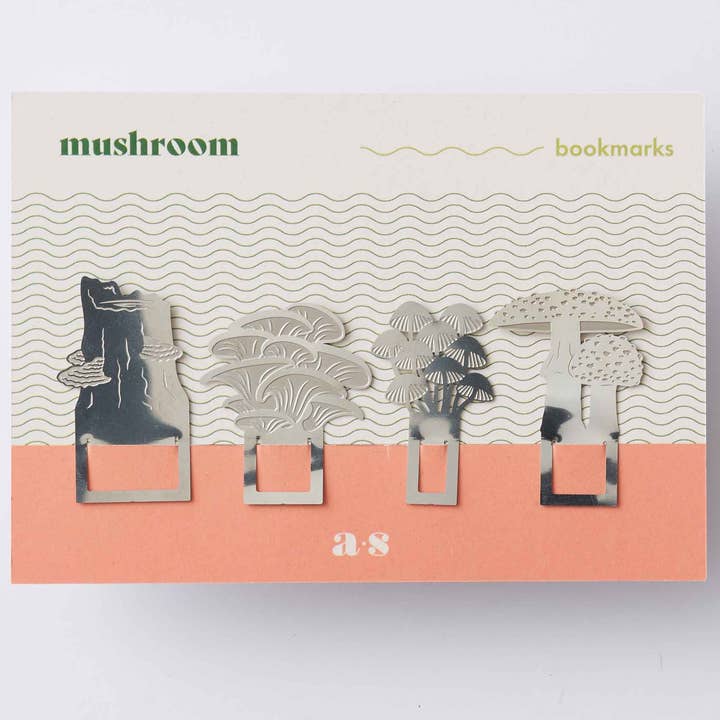 Another Studio - Wholesale Bookmark - Mushroom Bookmarks, fungi metal page markers