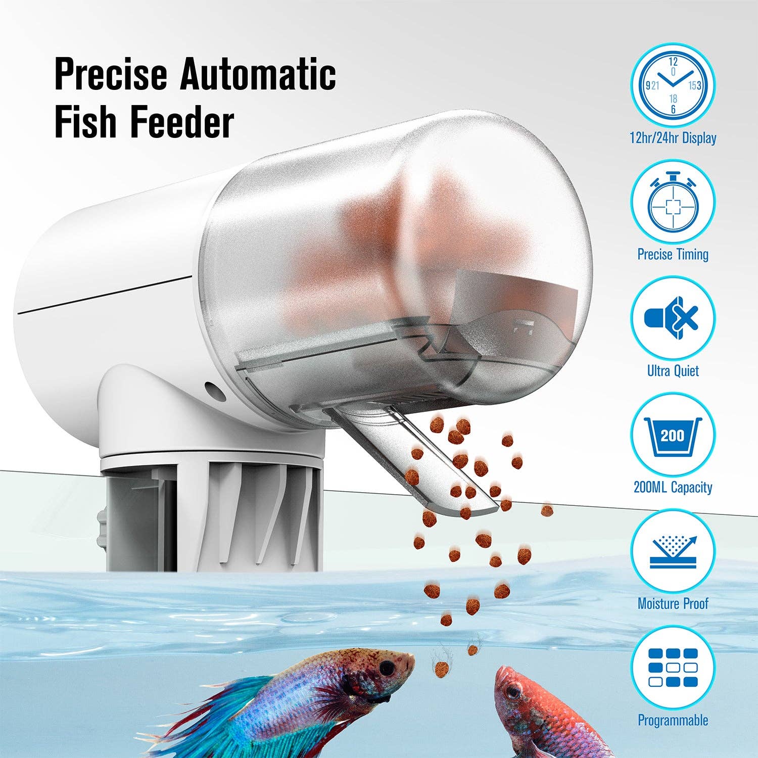 Fosmon - Wholesale Pet Bowl - Cat/Dog - JuzPetz Automatic Fish Feeder with Digital Display1