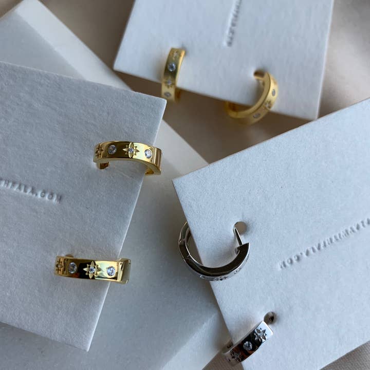Star Hoop Earrings - GOLD for wholesale by FALA