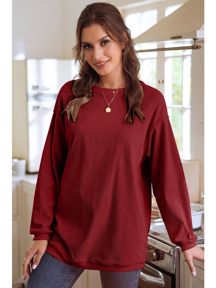 1 the Woman - Vente Sweat-shirt – femme - Sweat-shirt surdimensionné en velours côtelé S-3XL/ 16 couleurs1