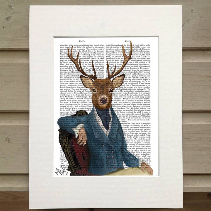 FabFunky Ltd - Wholesale Art Print - Distinguished Deer Portrait, Book Print / Art Print